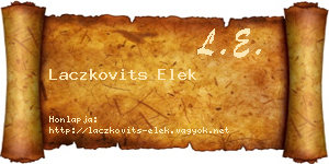 Laczkovits Elek névjegykártya