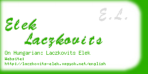 elek laczkovits business card